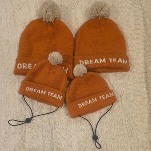 Orange 'Dream Team' Beanie Set